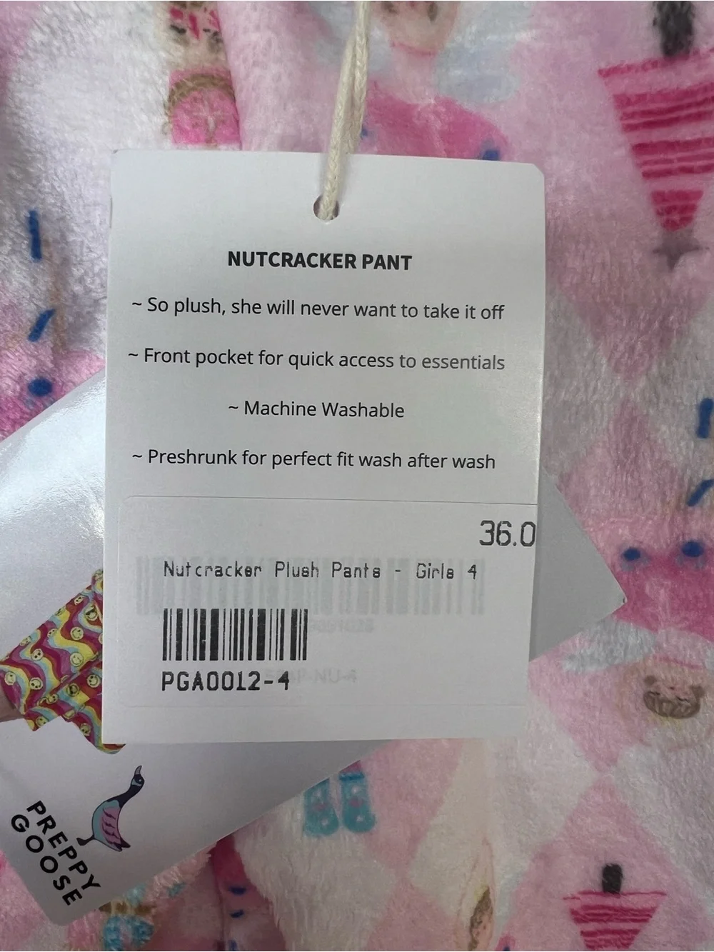 NWT Kids Pink Nutcracker & Ballerina Fleece Pajama Pants